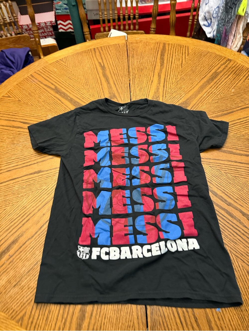 FC Barcelona Messi Black Short-Sleeve Graphic Tee
